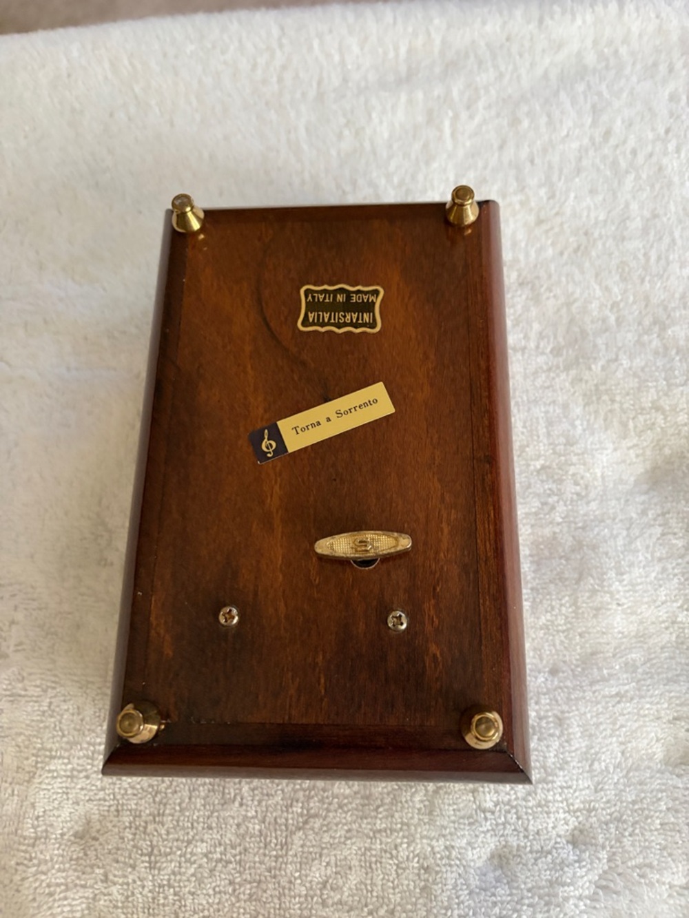 Torna A Sorrento Floral Inlaid Wooden Box Warm Brown music box made in Italy - Picture 4 of 4